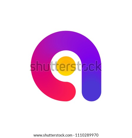 Modern logo template or icon of multicolored letter A with coin stack for international accounting and auditing industry