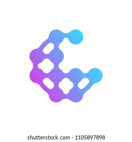 Plantilla moderna de logotipo o icono de la letra tecnológica G para la industria mundial de la criptodivisa y la cadena de bloqueo