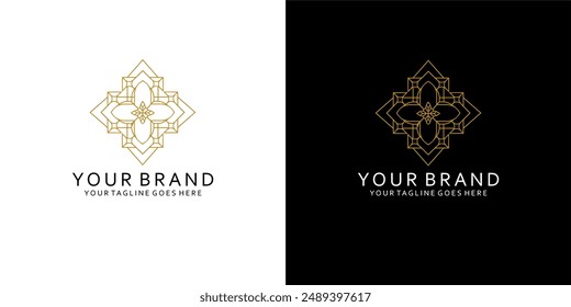 Un logotipo moderno que tiene Elementos monolineales que dan la impresión de limpieza, sencillez y elegancia
