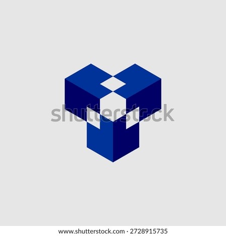 Modern logo of three arrows in blue. Suitable for logos for all types of companies, especially companies operating in the digital sector.