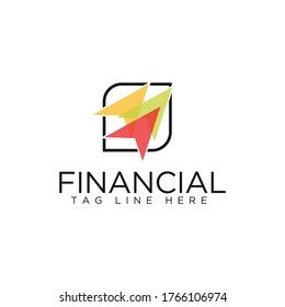 logotipo moderno tres flechas para finanzas y contabilidad