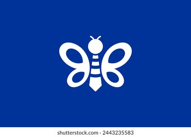 Logotipo moderno de dos letras B y una corbata formando una mariposa. Conveniente para los logotipos cosméticos, de la compañía de la belleza y de la joyería.