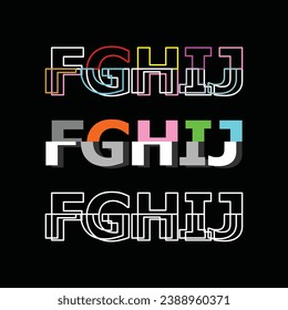 Modern logo typography Colors font alphabet letters, element graphic illustration template