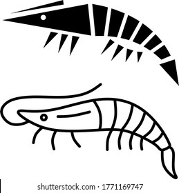 Modern logo vector graphics. Two shrimps