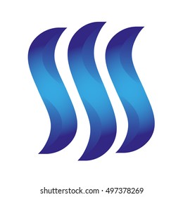 a modern logo of water or waves of waterfall or air in a modern style