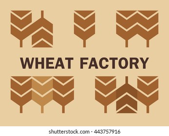 Modern logo with wheat - agriculture, harvest symbols, local market pictogramm. Vector food series