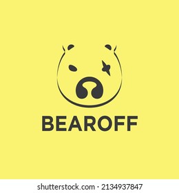 logotipo moderno oso silvestre con texto editable