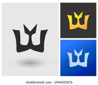 Logo moderno Letra YW símbolo inicial de la empresa con plantilla de concepto de aplicación
