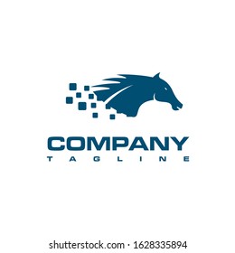 modern logos about futuristic racehorses