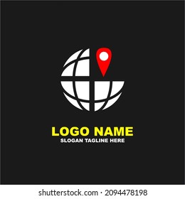 Modern logos. Globe logo concept and location marker - vector
