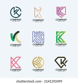 Modern logos Letter K collection 2 - Vector Illustration, Graphic Design Editable For Your business. New logos