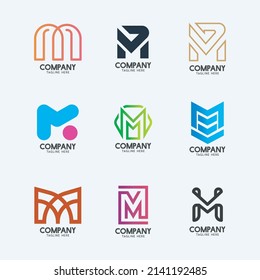 Modern logos Letter M collection 2 - Vector Illustration, Graphic Design Editable For Your business. New logos