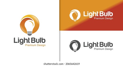 Modern Logos Of Light Bulb Tech Creative Idea. Vector Lamp Electric Shine Logo Design