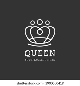 modern logos queen crowns vector