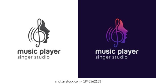 Modern Logos Singer Choir Music Studio Stock Vector (Royalty Free ...