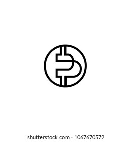 Modern logotype bitcoin. Vector icon