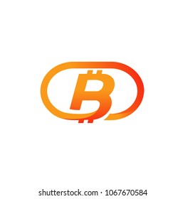 Modern logotype bitcoin. Vector icon