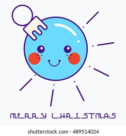 Modern logotype with Christmas ball made in modern line style vector. Easy to use business template. Christmas series
