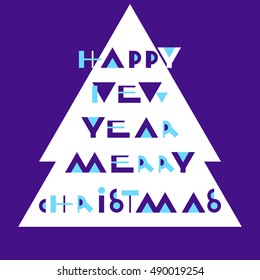 Modern logotype with Christmas tree made in modern style vector. Easy to use business template. Christmas series. Hipster modern greeting card. Retro style typefaces