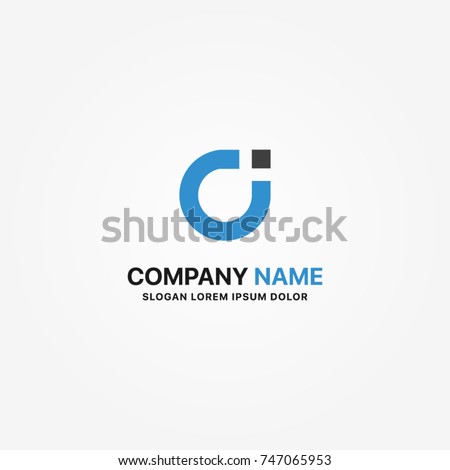 Modern logotype ci graphic design or single icon vector