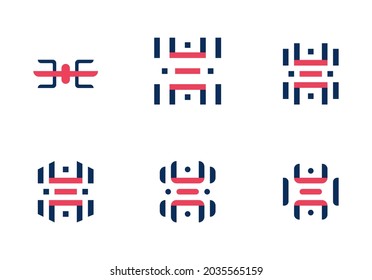 Modern Logotype design in African tribal mask style