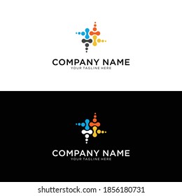 Icono moderno de Logotipo dna y molécula. Modelo vectorial para medicina, ciencia, tecnología, química, biotecnología