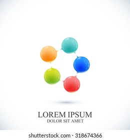 Modern logotype icon dna and molecule. Vector template for medicine, science, technology , chemistry, biotechnology