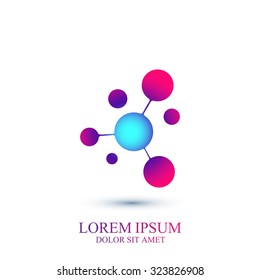 Modern logotype icon dna and molecule. Vector template for medicine, science, technology , chemistry