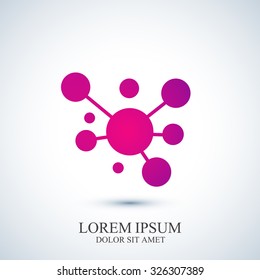 Modern logotype icon dna and molecule. Vector template for medicine, science, technology ,  biotechnology.