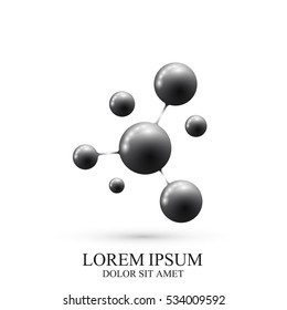 Modern Logotype icon dna and molecule. Vector template Logo for medicine, science, technology , chemistry, biotechnology