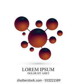 Modern Logotype icon dna and molecule. Vector template Logo for medicine, science, technology , chemistry, biotechnology.