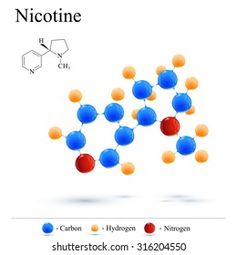 Modern logotype icon nicotine. Vector template molecule for medicine, science, technology , chemistry, biotechnology.