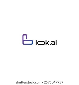 Modern lok.ai technology logo design. Abstract L gradient icon vector illustration.