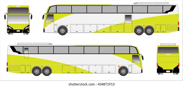 Modern Long bus vector, Colour sporty bus
