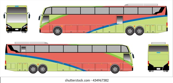 City Bus Color Big Bus Illustration Stock Vector (Royalty Free ...