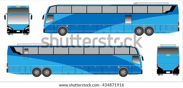 Modern Long bus\
vector, Colour sporty\
bus