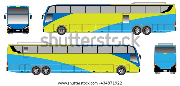 Modern Long bus
vector, Colour sporty
bus