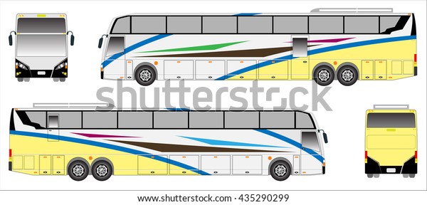 Modern Long bus\
vector, Colour sporty\
bus