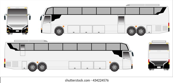 Modern Long bus vector, sporty bus