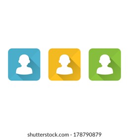Modern Long Shadow Person Icons