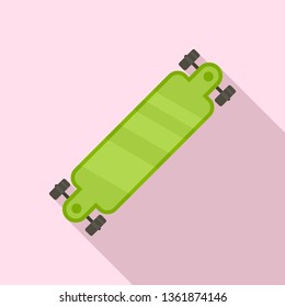 Modern long skateboard icon. Flat illustration of modern long skateboard vector icon for web design