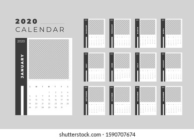 modern look calendar for 2020 new year