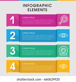 Modern look infographic template. infographic design with look icons includes eye, web camera. can be used for presentation, diagram, annual report, web design.