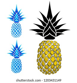 Modern look Pineapple illustration, typography, T-Shirt graphics, vectors