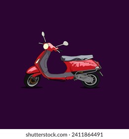 Modern look scooter vector illustration art