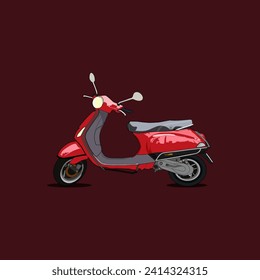 Modern look scooter vector illustration art
