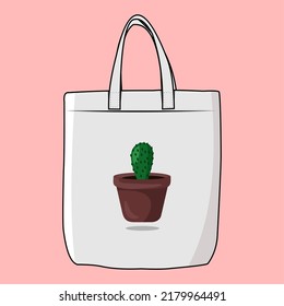 The Modern Look Of White Fabric Canvas Totebag Or Goodie Bag Isolated On White Colour Background