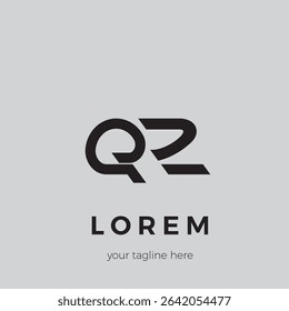 Modern looking initial letter QZ logo. Separate and creative QZ letter logo design