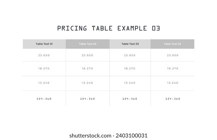 Modern looking pricing table design with three subscription plans. Flat infographic design template for website or presentation.