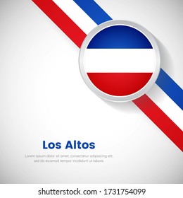 Modern Los Altos national flag on circle. National day of Los Altos country with classic background